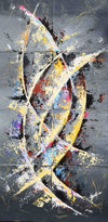 Canvas Acrylic Painting with a knife, Abstract - "Movement in Eight" - by Kader KLOUCHI Painter Sculptor