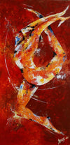 Canvas Acrylic Painting with a knife, Dancer suspended in the air, Dance Suspension - by Kader KLOUCHI Artiste Peintre Sculpteur