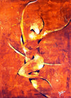 Canvas Acrylic Painting with a knife, Dancer whirling to the rhythm of music, Dancer - "Tourbillon" - by Kader KLOUCHI Painter Sculptor