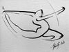 Dessin Encre Artistique, Danseuse dans les airs, Danse Aérienne - par Kader KLOUCHI Artiste Peintre Sculpteur