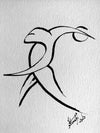 Drawing Ink Artistic, Discus Throwing Athletics, Discus Throwing - by Kader KLOUCHI Painter Sculptor