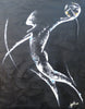 Canvas Acrylic Painting with a knife, Basketball player suspended in the air, Dunk - by Kader KLOUCHI Artiste Peintre Sculpteur