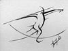 Drawing Ink Artistic, Javelin Throw Athletics, Javelin - by Kader KLOUCHI Painter Sculptor