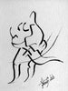 Artistic Ink Drawing, Judoka unbalancing his opponent, Judo - by Kader KLOUCHI Painter Sculptor