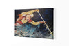 Canvas Acrylic Painting with a knife, Kayaker in full maneuver, KAYAK Painting - by Kader KLOUCHI Painter Sculptor