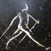Canvas Acrylic Painting with a knife, Stride of the Nordic walker, Nordic Walking - by Kader KLOUCHI Artiste Peintre Sculpteur