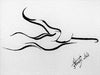 Drawing Ink Artistic Pen, Swimmer in Crawl, Swimming - by Kader KLOUCHI Painter Sculptor