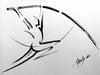 Artistic Pen and Ink Drawing, Pole Vault - Athletics, Pole Vaulter - Long Jumper - by Kader KLOUCHI Painter Sculptor