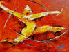 Canvas Acrylic Painting with a knife, Brought back from a long jump - by Kader KLOUCHI Artiste Peintre Sculpteur
