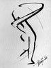 Artistic Ink Drawing, Golfer finishing his Swing, Golfer - Green - by Kader KLOUCHI Painter Sculptor