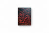Peinture Acrylique au couteau Série Arabesques - Courbes d'un rouge profond, marquant le mouvement fluide de ces volutes - par Kader KLOUCHI Artiste Peintre Sculpteur - L'Art de Vaincre