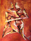 Canvas Acrylic Painting with knife, Ballroom Dance, Tango - by Kader KLOUCHI Painter Sculptor