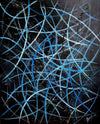 Universe in Motion Series - Acrylic Canvas Shades of Blue on a black background - by Kader KLOUCHI Painter Sculptor - L'Art de Vaincre