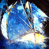 Canvas Acrylic Painting with a knife, Sailboat in the storm, Sailing - by Kader KLOUCHI Artiste Peintre Sculpteur