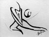 Artistic Ink Drawing, Volleyball Player at the Reception, Volleyball Reception - by Kader KLOUCHI Painter Sculptor