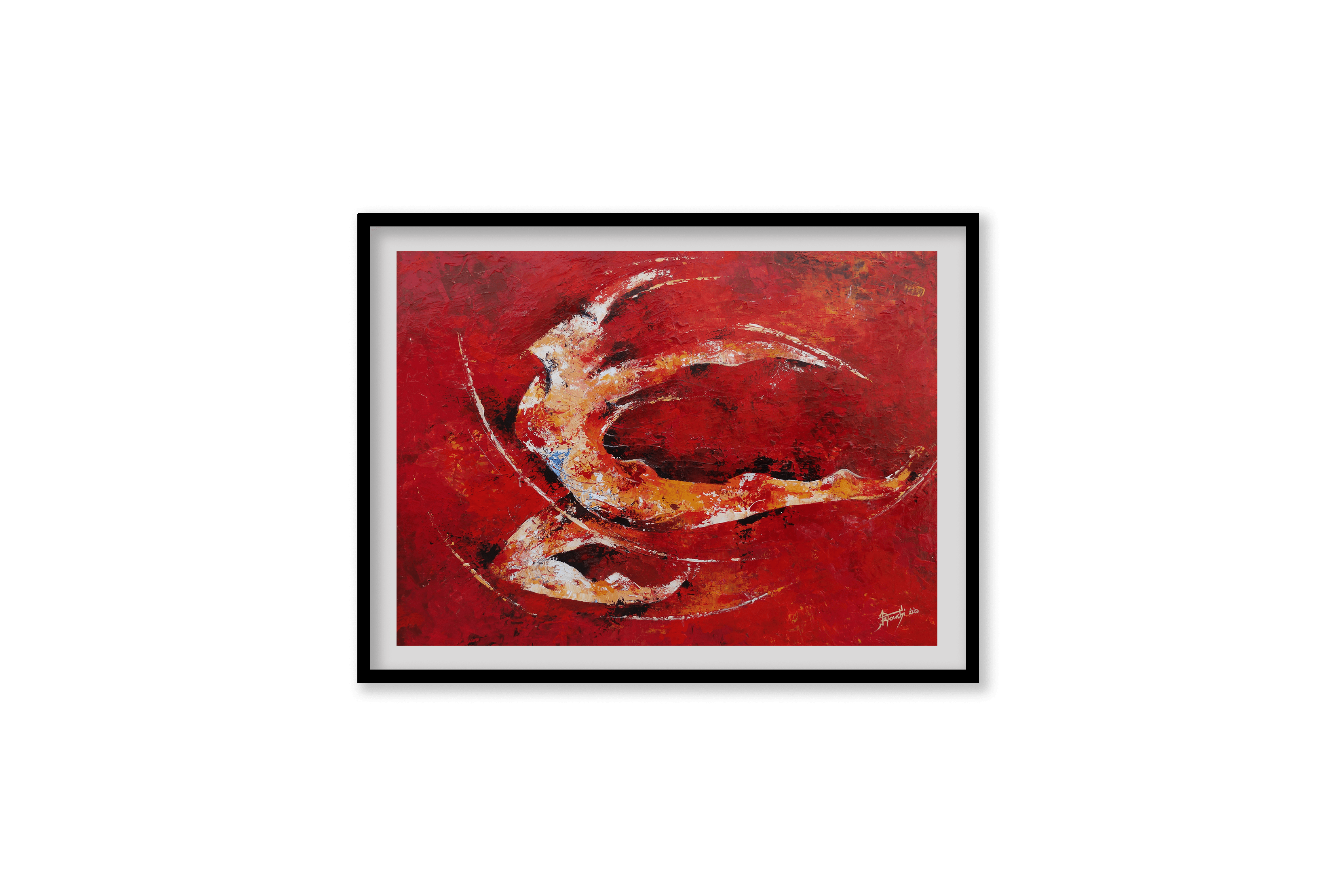Toile Peinture Acrylique au couteau, Danseues en plein élan, Ingeborg - par Kader KLOUCHI Artiste Peintre Sculpteur