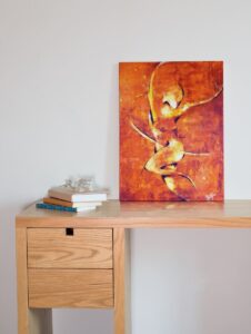 Toile Peinture Acrylique au couteau, Danseuse tourbillonant au rythme de la musique, Danseuse - "Tourbillon" Bureau - par Kader KLOUCHI Artiste Peintre Sculpteur